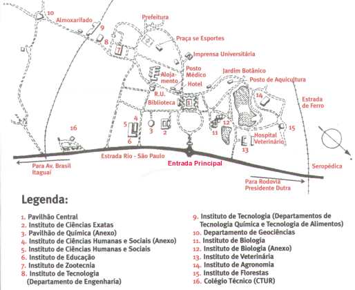 Mapa do campus da UFRRJ